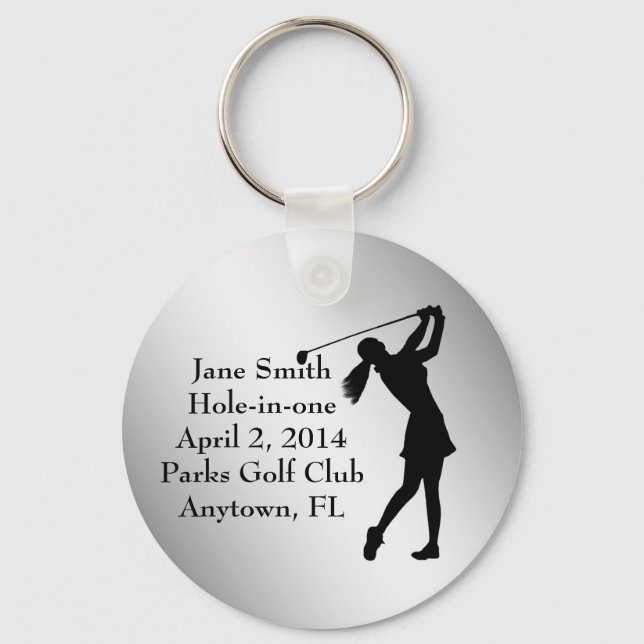 Golf Hole-in-one Commemoration, Customisable Key Ring (Front)