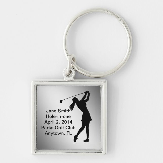 Golf Hole-in-one Commemoration Customisable Key Ring (Front)