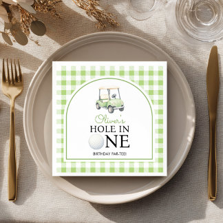 Golf Hole in One Green Birthday Party Napkins