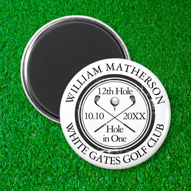 Golf Hole in One Personalised Retro Stamp Magnet (Creator Uploaded)