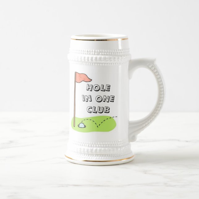 Golf  Hole in One Personalised Stein (Right)