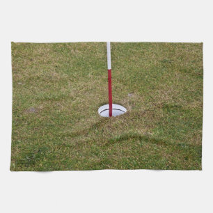 Golf hole tea towel