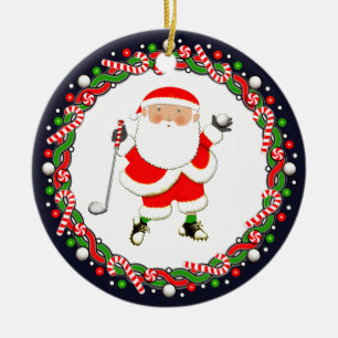 Golf Holiday Gift Ceramic Ornament