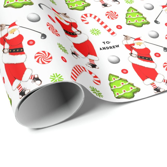 Golf Holiday Gift Wrapping Paper (Roll Corner)