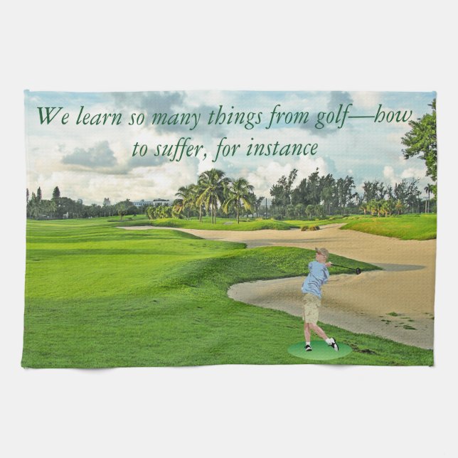 Golf—how to suffer tea towel (Horizontal)