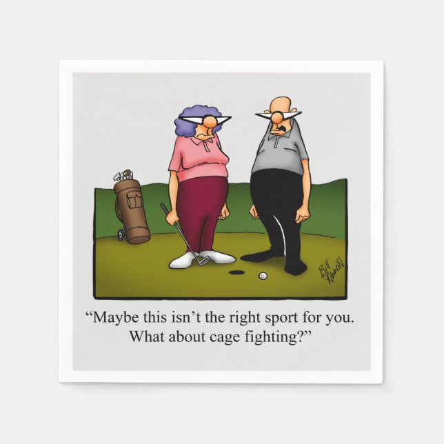 Golf Humour Cocktail Party Napkins (Front)