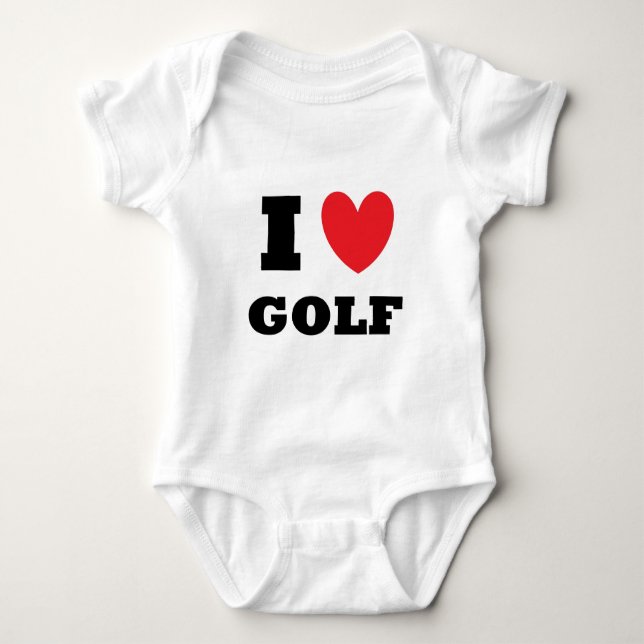 Golf.  I Love Golf. Baby Bodysuit (Front)