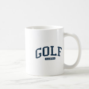 Golf Illinois Il College University Style Blue Coffee Mug