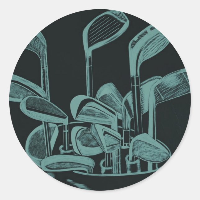 Golf Implements Classic Round Sticker (Front)