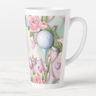 Golf in pink themed for Lady golfer Latte Mug