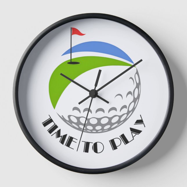 Golf Infusion Designed "Time To Play" Clock (Front)