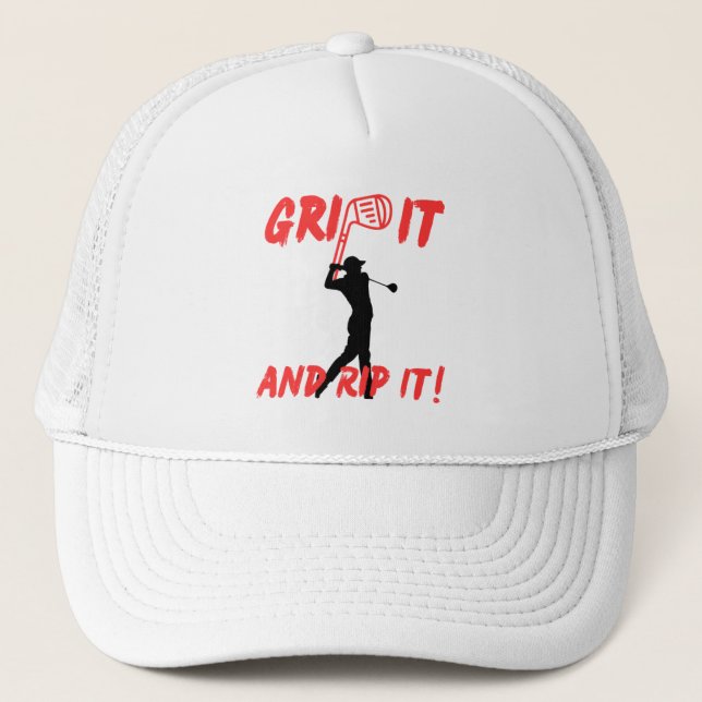 Golf Infusion “Grip It And Rip It" Golf Trucker Hat (Front)