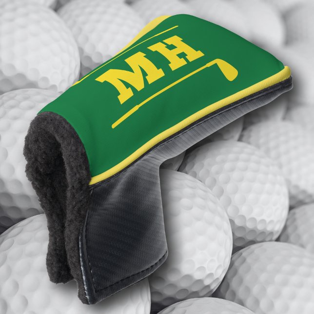  Golf Initial Classic Preppy Athletic Green Yellow Head Cover (Creator Uploaded)
