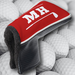 Golf Initials Classic Preppy Athletic Bold Red Head Cover