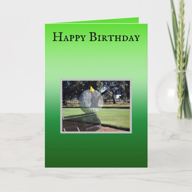 Golf Inspired Happy Birthday, Card (Front)