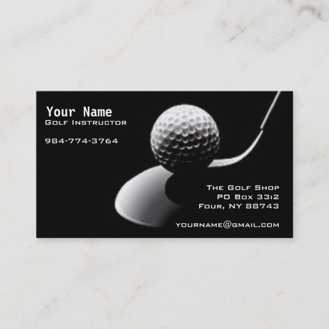 Golf Instruction Business Card (Front)