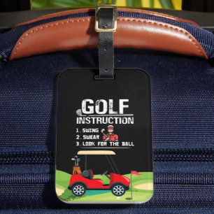 Golf instruction for golfer home decoration funny luggage tag