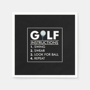 Golf Instructions Swing Swear Look Ball Repeat Napkin