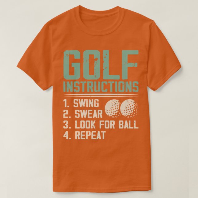 Golf Instructions T Shirt For Women Men (Design Front)