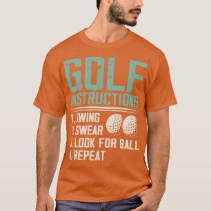 Golf Instructions T Shirt For Women Men