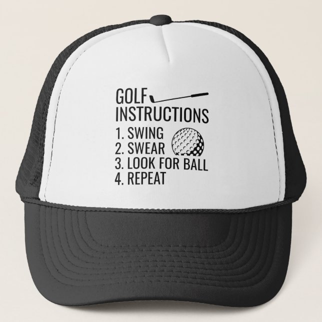 Golf Instructions Trucker Hat (Front)