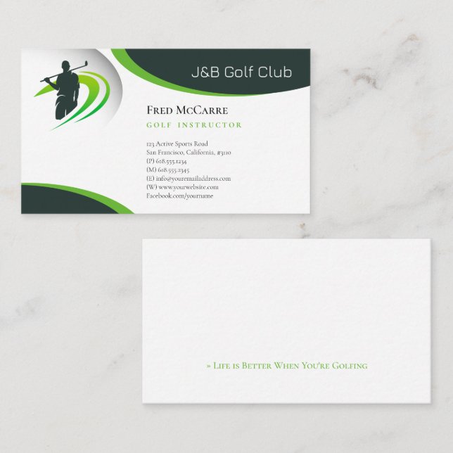 Golf Instructor | Best Sports Business Card (Front/Back)