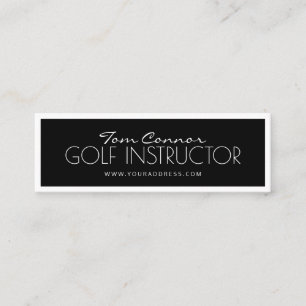 Golf Instructor Black & White Bordered Card
