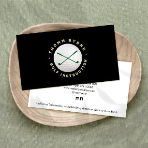 Golf Instructor, Golf Ball Clubs Business Card