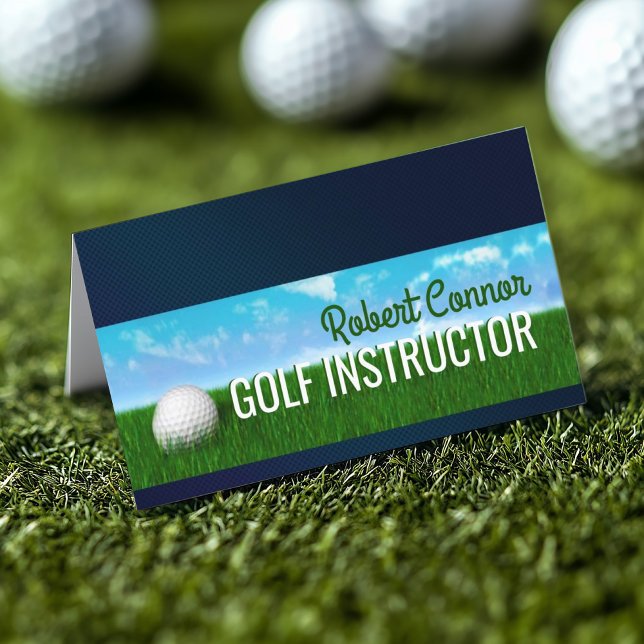 Golf Instructor Golfer Lessons Tour Grass & Sky Business Card (Perfect for business)