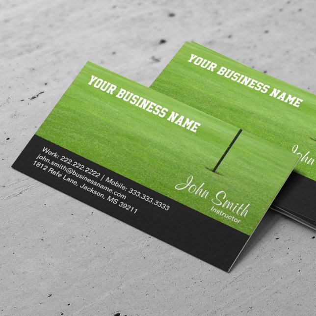 Golf Instructor Green Lawn Business Card (Creator Uploaded)