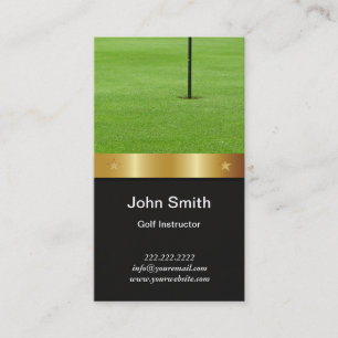 Golf Instructor Modern Gold Belt Business Card