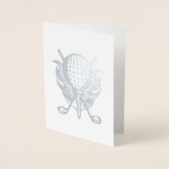 Golf Instructor Pro Golfer Course Ball Clubs Tee Foil Card (Front)