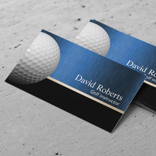 Golf Instructor Professional Black & Blue Business Card