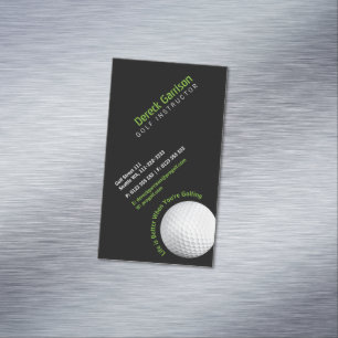 Golf Instructor Professional Black Magnetic Business Card