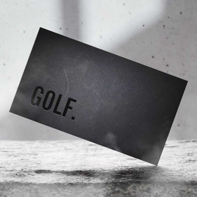 Golf Instructor Professional Black Minimalist Business Card (Creator Uploaded)