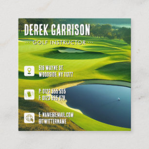Golf Instructor   Professional Golf Lessons Square Business Card