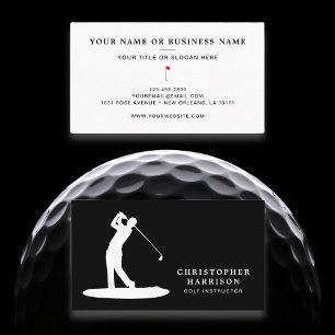 Golf Instructor Professional Modern Black Sport Business Card