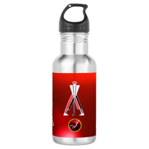 GOLF INSTRUCTOR RED RUBY MONOGRAM 532 ML WATER BOTTLE