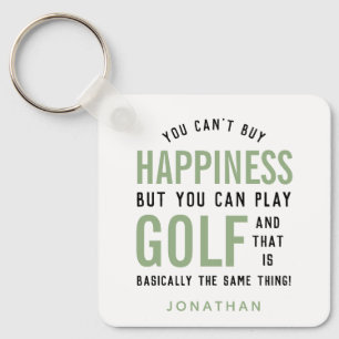 Golf is Happiness Funny Golf Lover Gift Key Ring