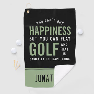 Golf is Happiness Funny Golf Lover Towel