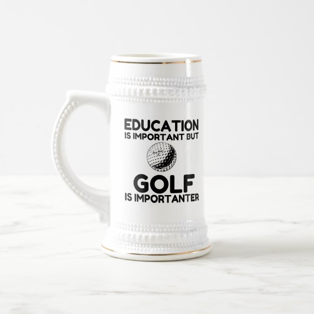 GOLF IS IMPORTANTER BEER STEIN (Left)