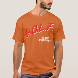 Golf Is My Therapy 80s Style Golf Lover Faded Desi T-Shirt