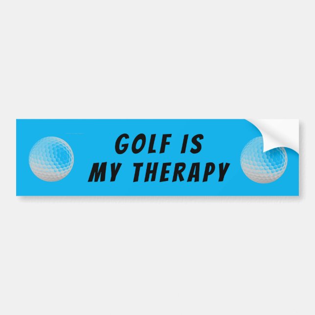 Golf is my Therapy blue Bumper Sticker (Front)