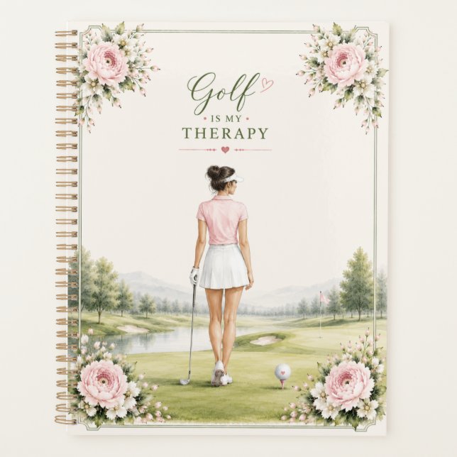 Golf is my therapy for Lady golfer   Planner (Front)