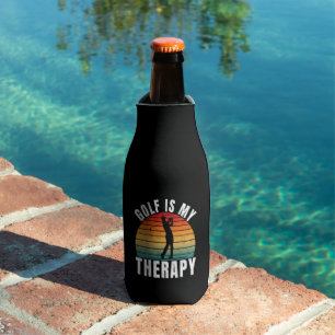 Golf is my therapy Funny Vintage Typography Sport Bottle Cooler