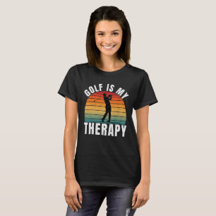 Golf is my therapy Funny Vintage Typography Sport T-Shirt