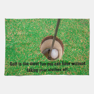 Golf is the most fun you can have tea towel