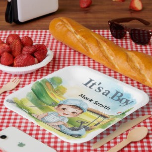 Golf It’s a Boy Baby Shower Paper Plates 