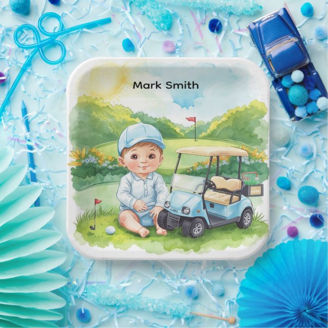 Golf It’s a Boy Baby Shower Paper Plates  (Party)