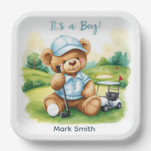 Golf It’s a Boy Baby Shower Paper Plates 